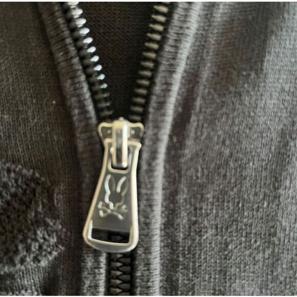 Psycho Bunny Cardigan Men 100% cotton Logo long sleeve full zip Small - Picture 7 of 14